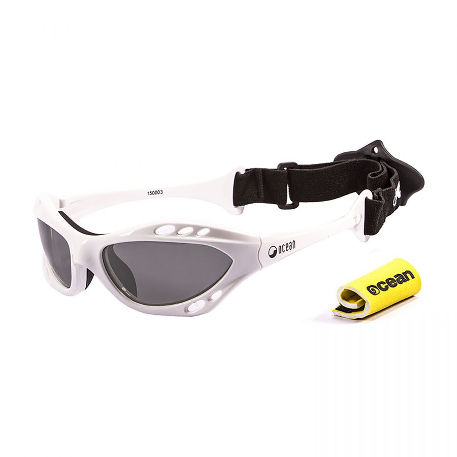 Ocean Sunglasses Cumbuco White frames w-polorized Smoke Lens