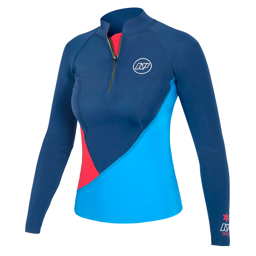 NP Women's Spice Neo Top Long Sleeve Size 4 Red/Blue