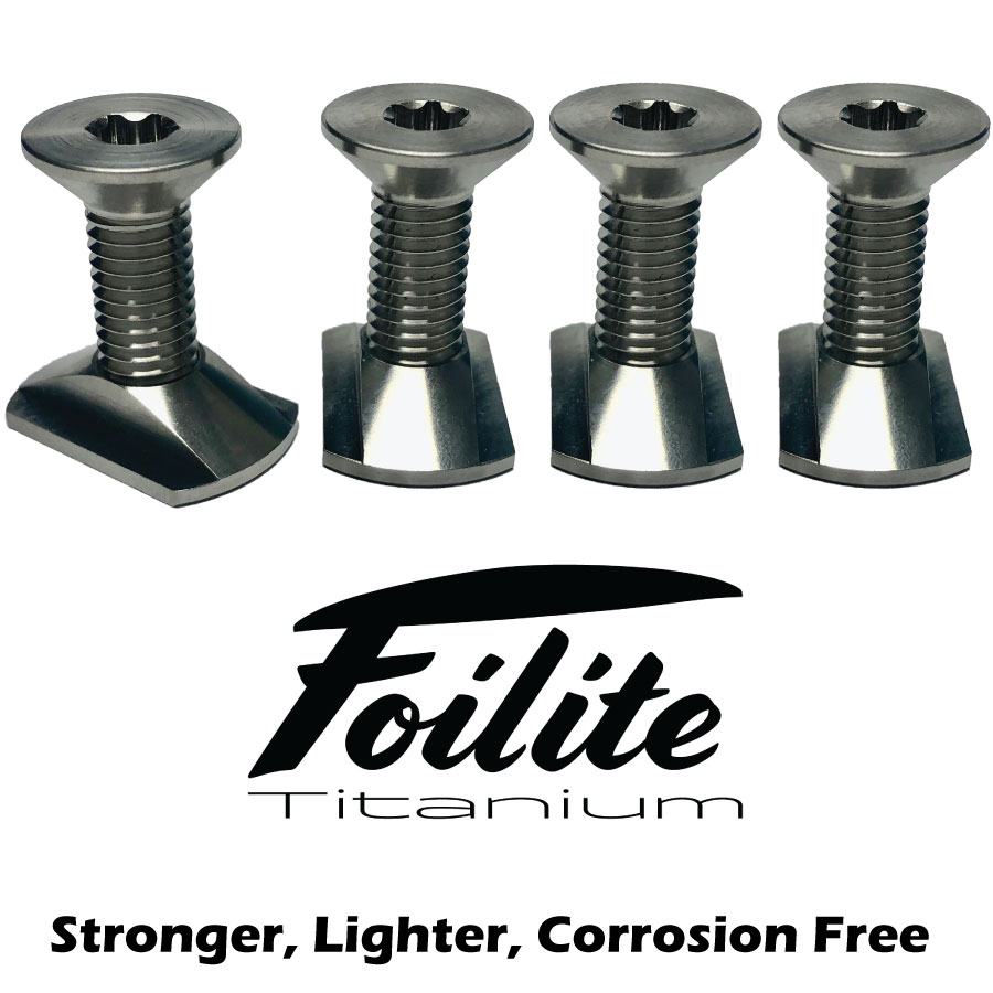 Foilite - M8 Titanium Hydrofoil Hardware Set - 4 Track Nuts and 4 M8 Bolts