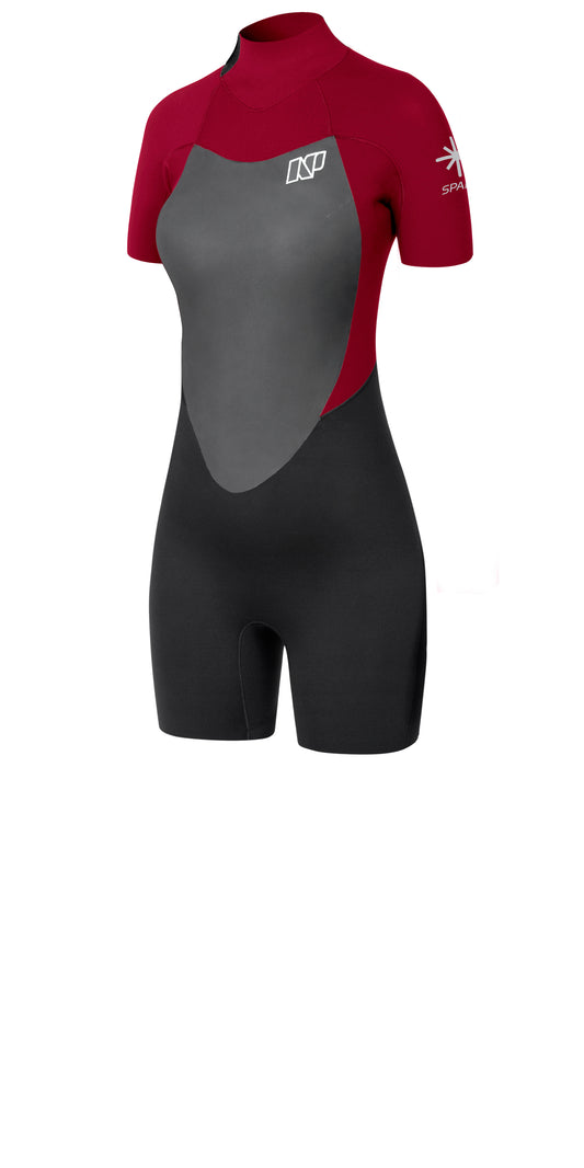 Neil Pryde Spark Womens Shorty 2-2 Wetsuit Maroon color
