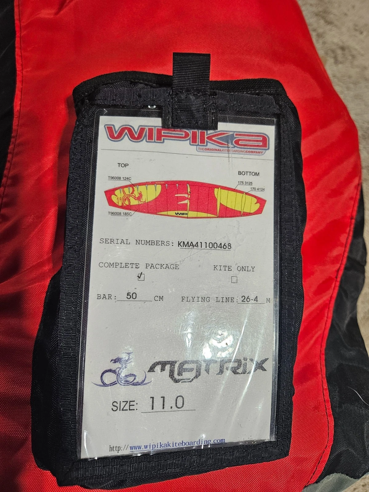 Wipika Matrix 11m Kite Bag (bag only)