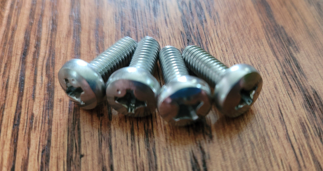 Twin Tip Kiteboard Fin Bolts set of Four M6 x 16mm Stainless Steel