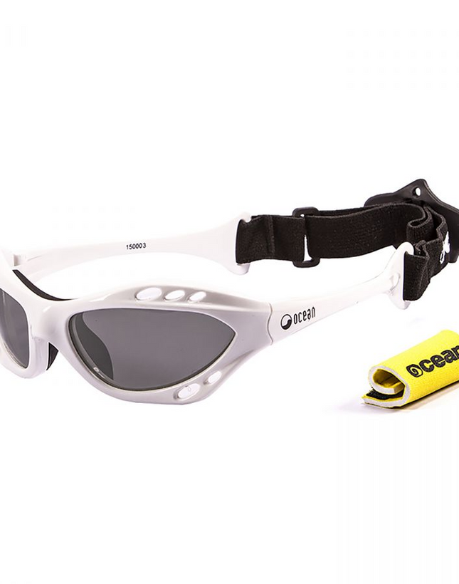 Ocean Sunglasses Cumbuco White frames w-polorized Smoke Lens