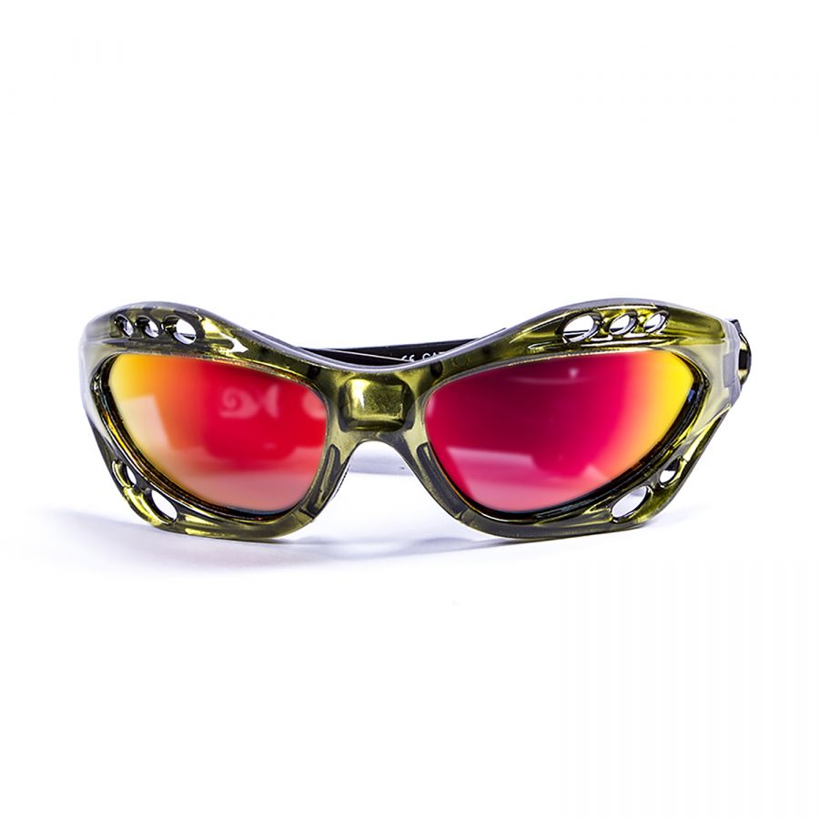 Ocean Sunglasses Cumbuco Translucent Green frames w-polorized Revo Lens
