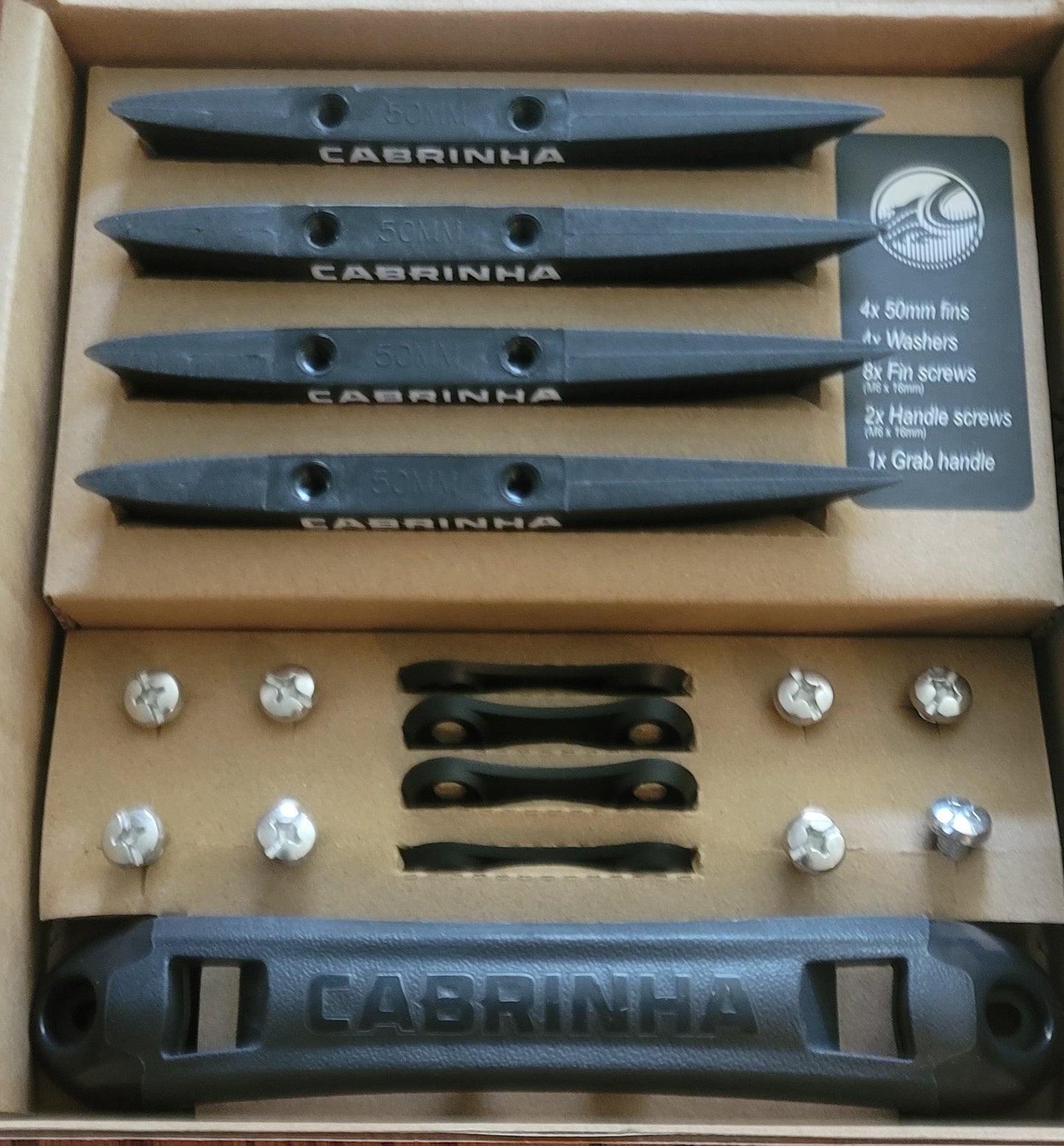 Cabrinha 50mm Twintip Fins & Handle including bolts and washers
