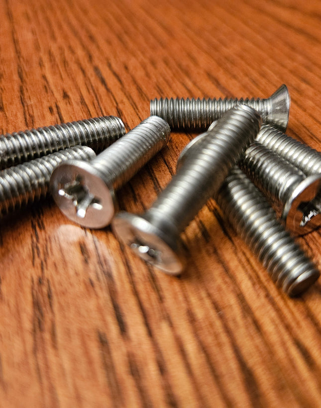 Stainless Steel Phillips Head M6 x 25mm Hydrofoil Bolts set of Eight
