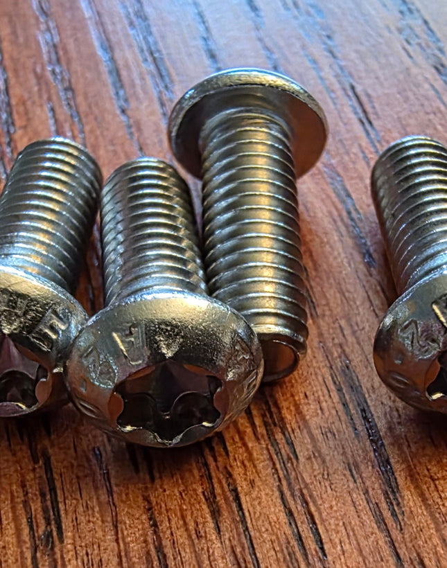Twin Tip Kiteboard Fin Bolts set of Four M6 x 16mm Stainless Steel Torx Head