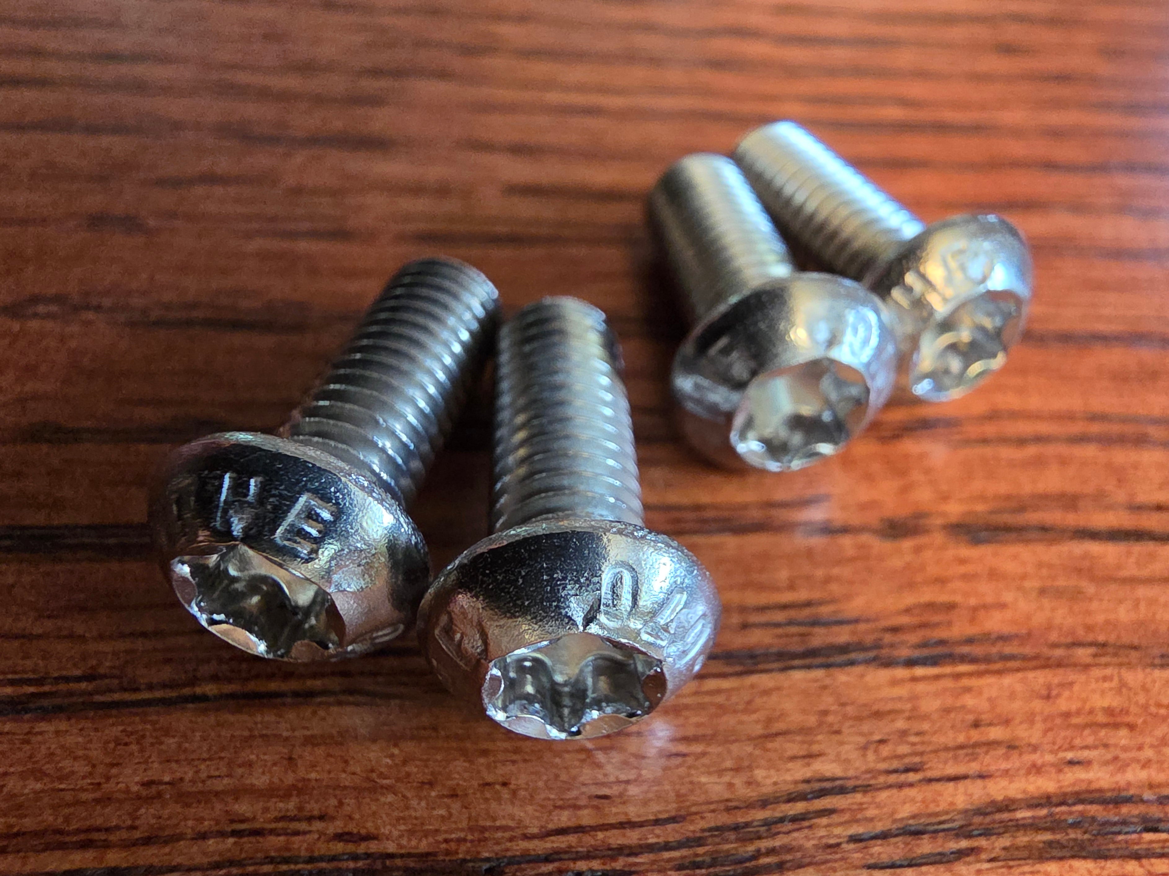 Twin Tip Kiteboard Fin Bolts set of Four M6 x 16mm Stainless Steel Torx Head