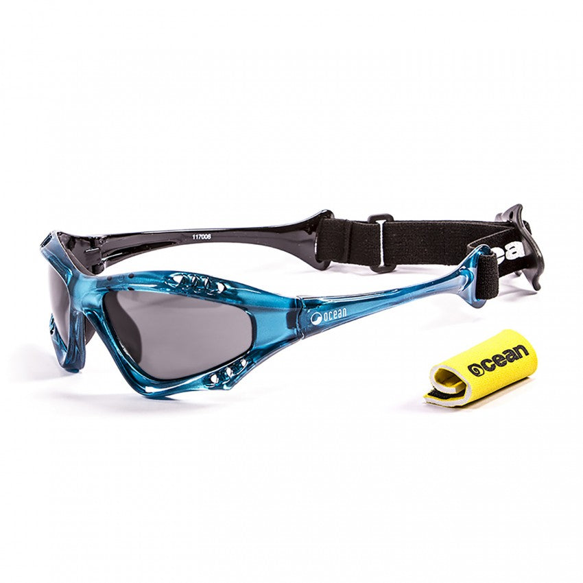Ocean Sunglasses Cumbuco Translucent Blue frames w-polorized Smoke Lens