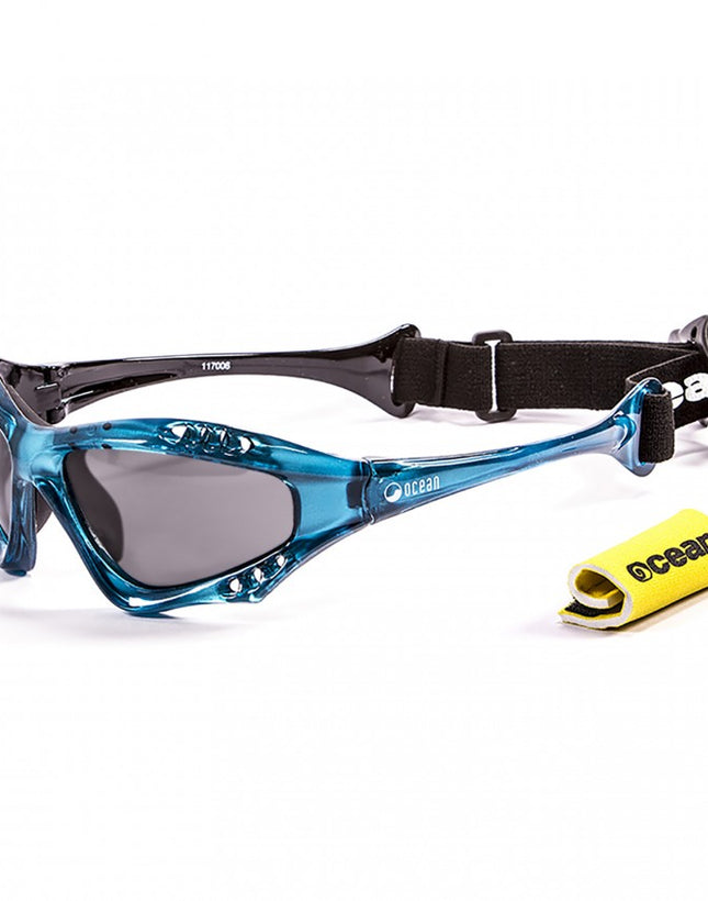 Ocean Sunglasses Cumbuco Translucent Blue frames w-polorized Smoke Lens