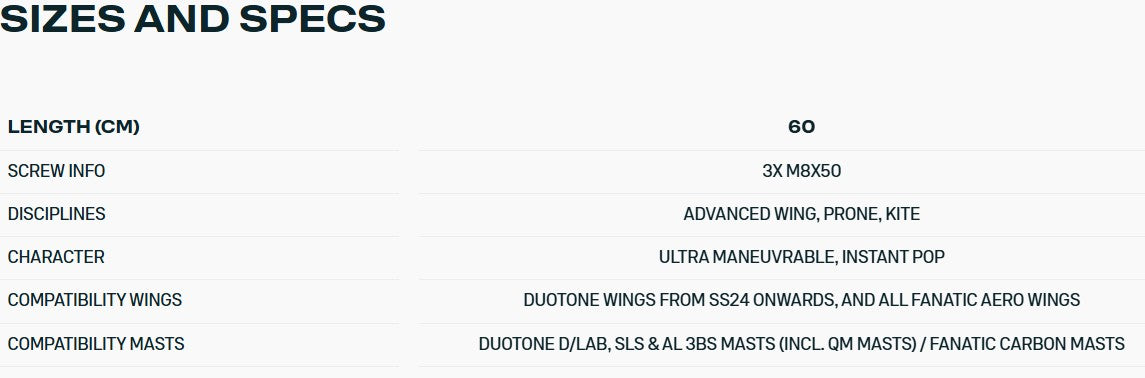 Duotone Aero Aluminum Fuselage