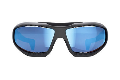 Lip Surge Ice Blue Polarized Sunglasses Matte Black Frames