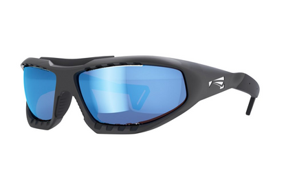 Lip Surge Ice Blue Polarized Sunglasses Matte Black Frames