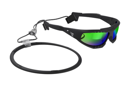 Lip Surge Blue/Green Polarized Sunglasses Matte Black Frames