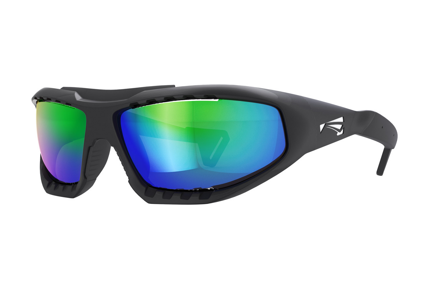 Lip Surge Blue/Green Polarized Sunglasses Matte Black Frames