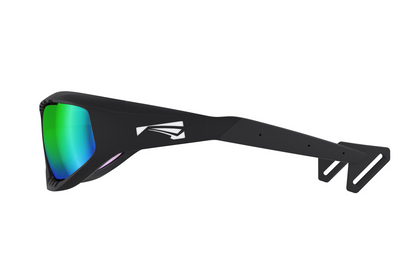 Lip Surge Blue/Green Polarized Sunglasses Matte Black Frames