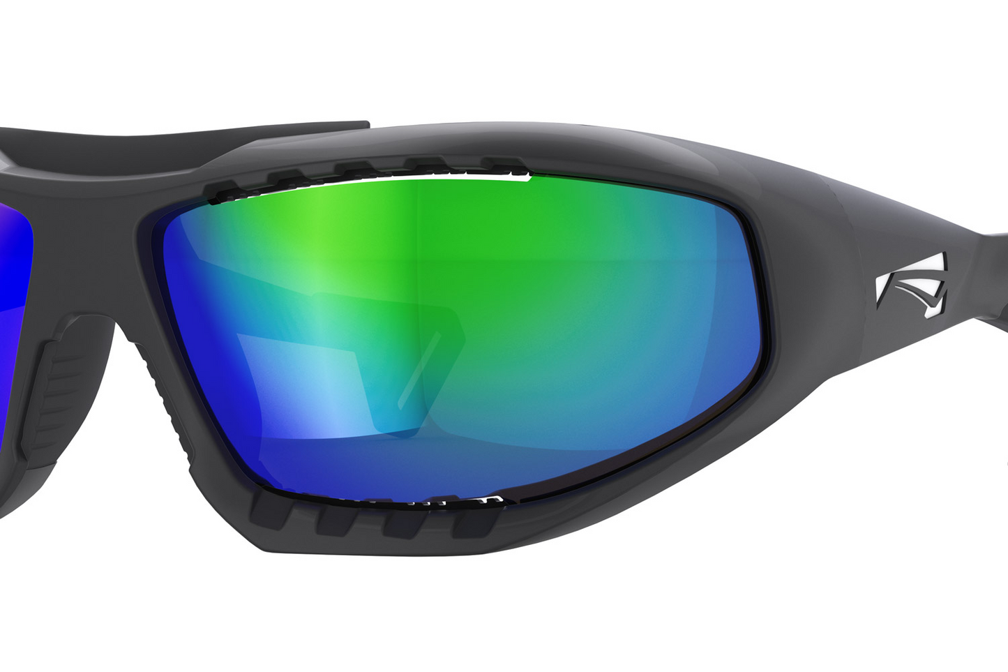 Lip Surge Blue/Green Polarized Sunglasses Matte Black Frames