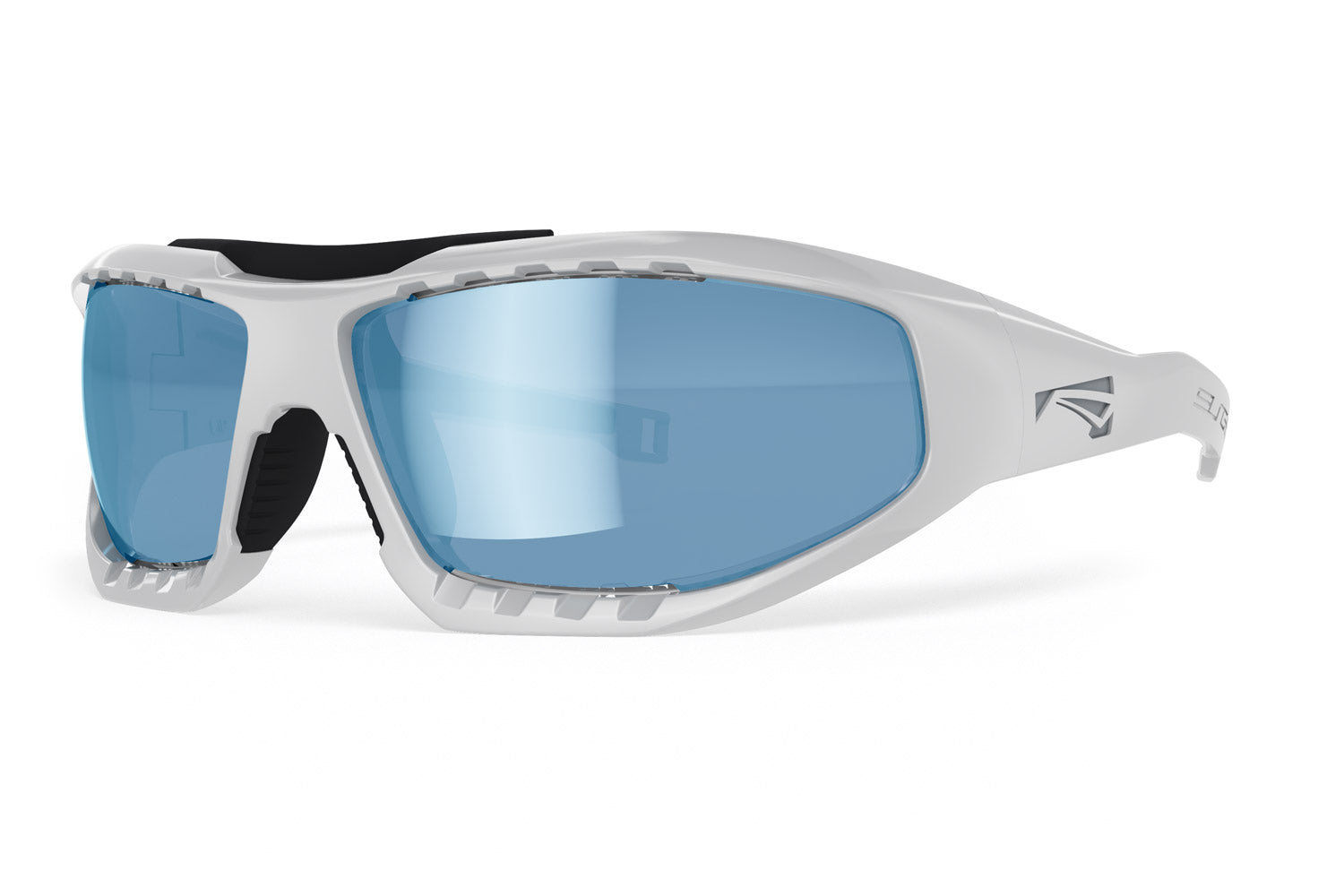 Lip Surge Aero Polarized Sunglasses White Frames with Ice Blue Lenses