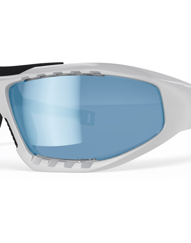 Lip Surge Aero Polarized Sunglasses White Frames with Ice Blue Lenses