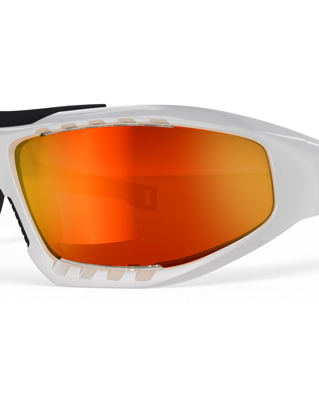 Lip Surge Aero Polarized Sunglasses White Frames with Red Lenses