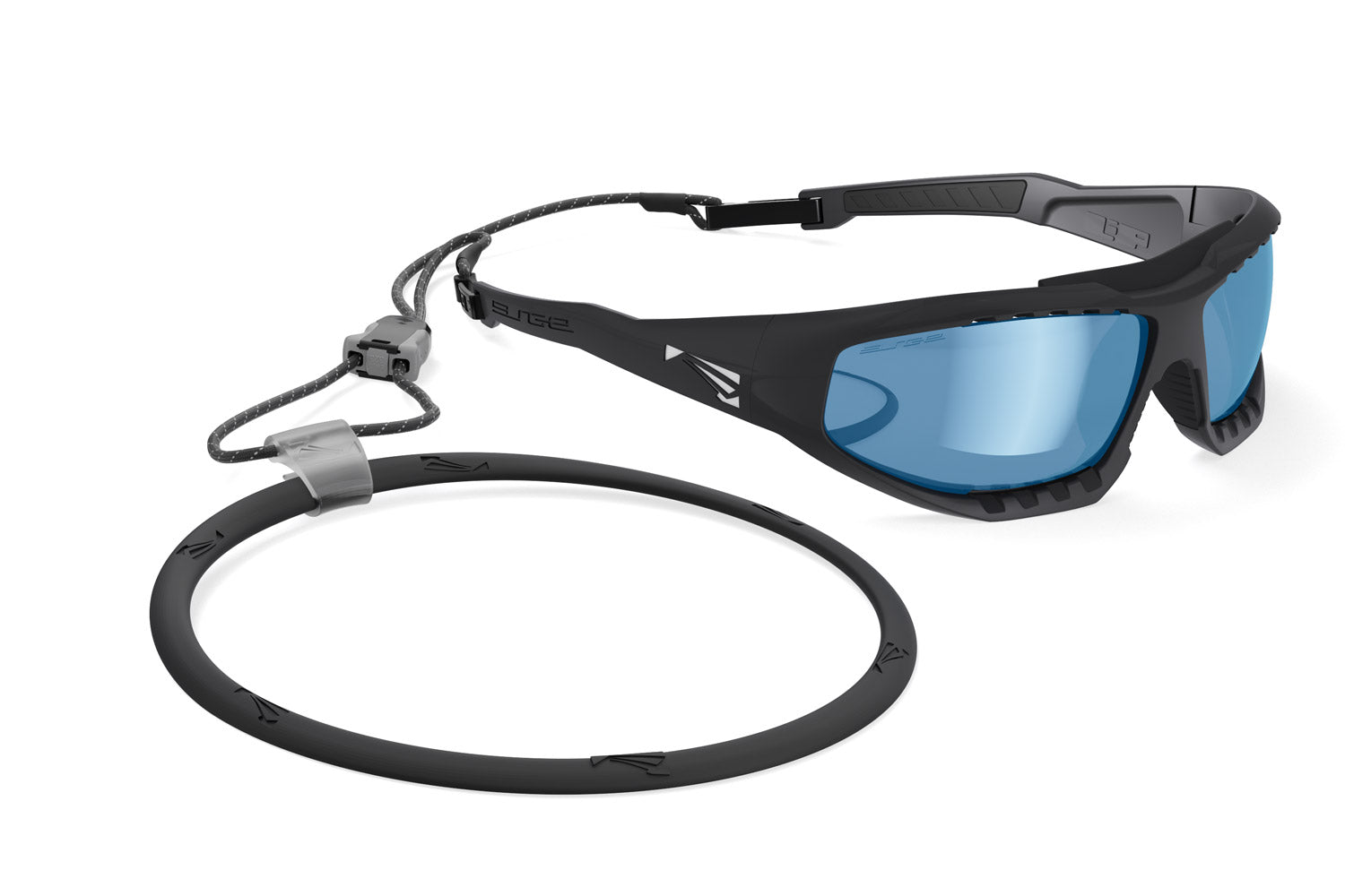 Lip Surge Aero Polarized Sunglasses Matte Black Frames with Ice Blue Lenses