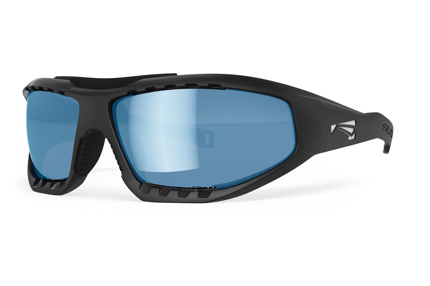 Lip Surge Aero Polarized Sunglasses Matte Black Frames with Ice Blue Lenses