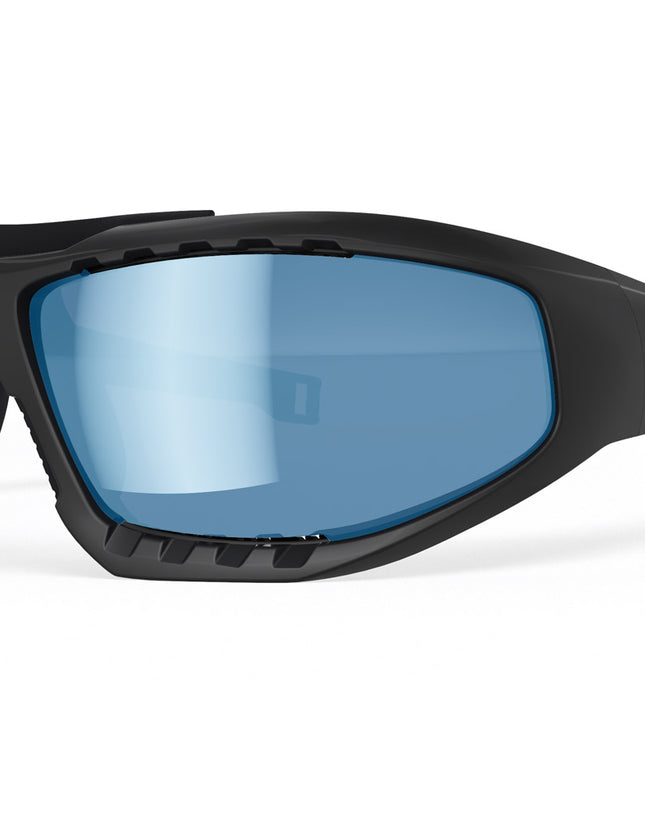 Lip Surge Aero Polarized Sunglasses Matte Black Frames with Ice Blue Lenses