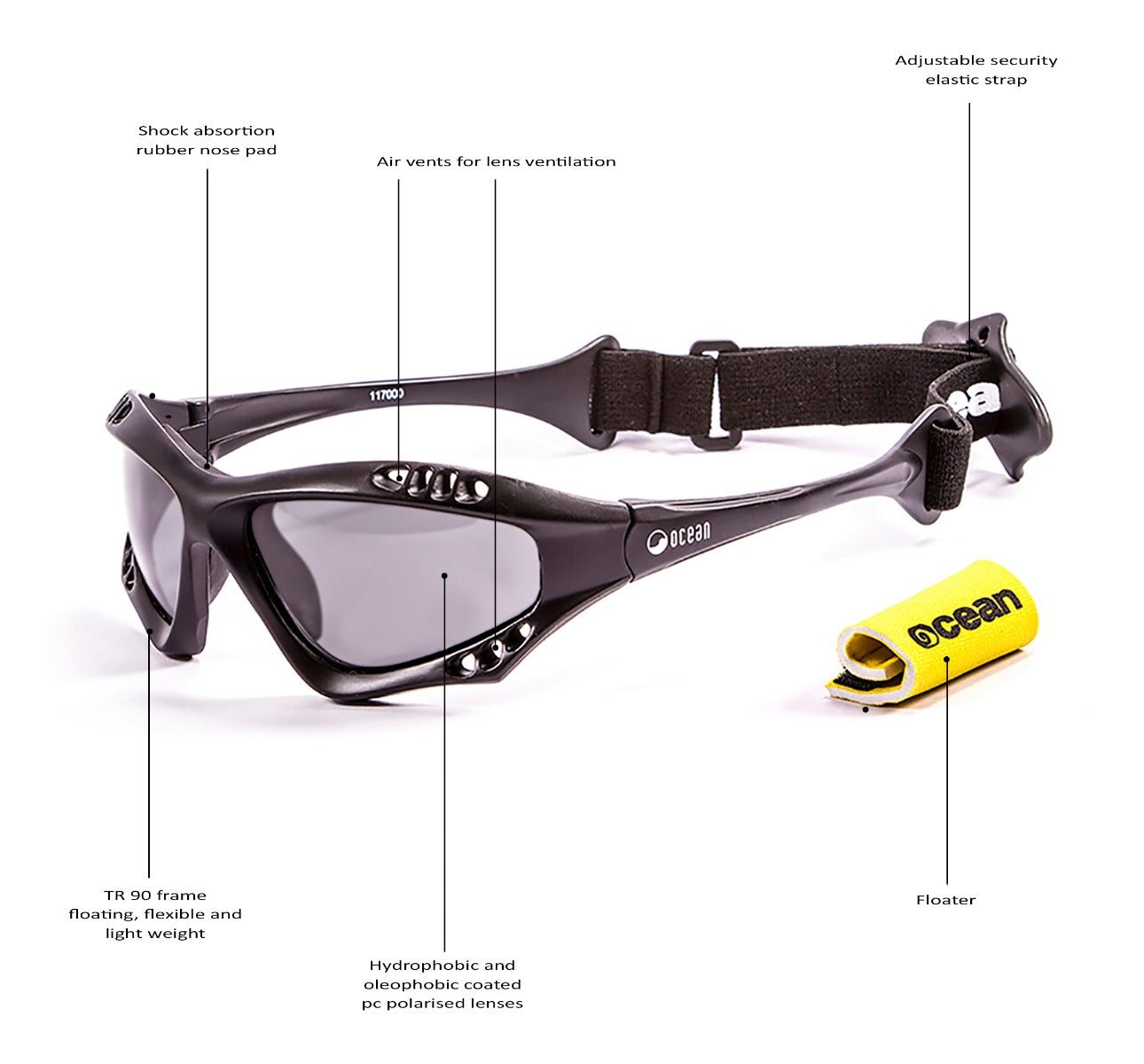 Ocean Sunglasses Cumbuco Translucent Red frames with polorized Revo lens