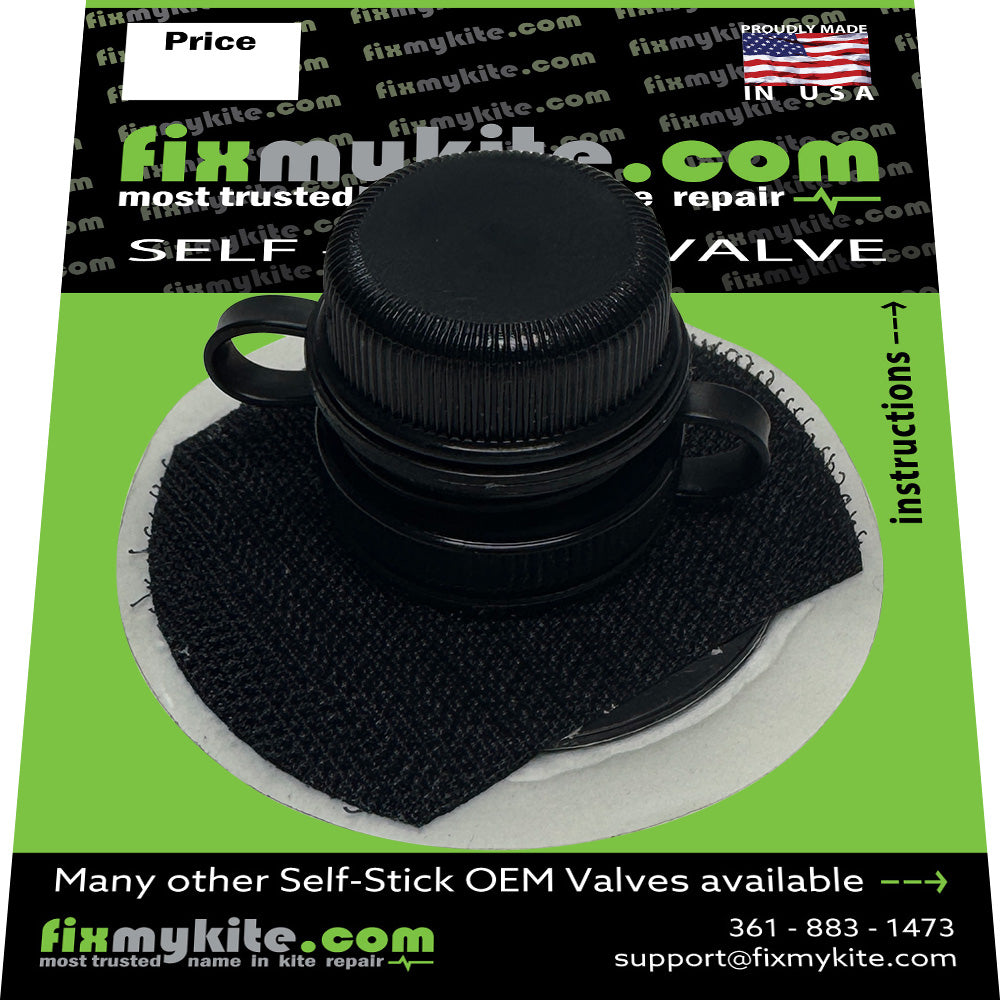 Cabrinha Low Profile Air Lock Valve & Assembly 2014 kites & Newer with Velcro