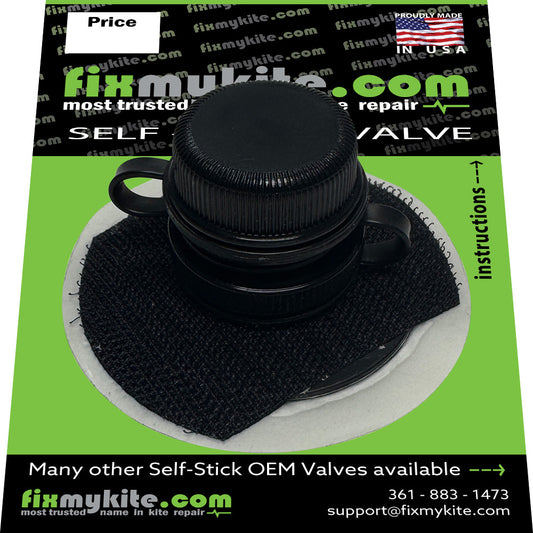 Cabrinha Low Profile Air Lock Valve & Assembly 2014 kites & Newer with Velcro