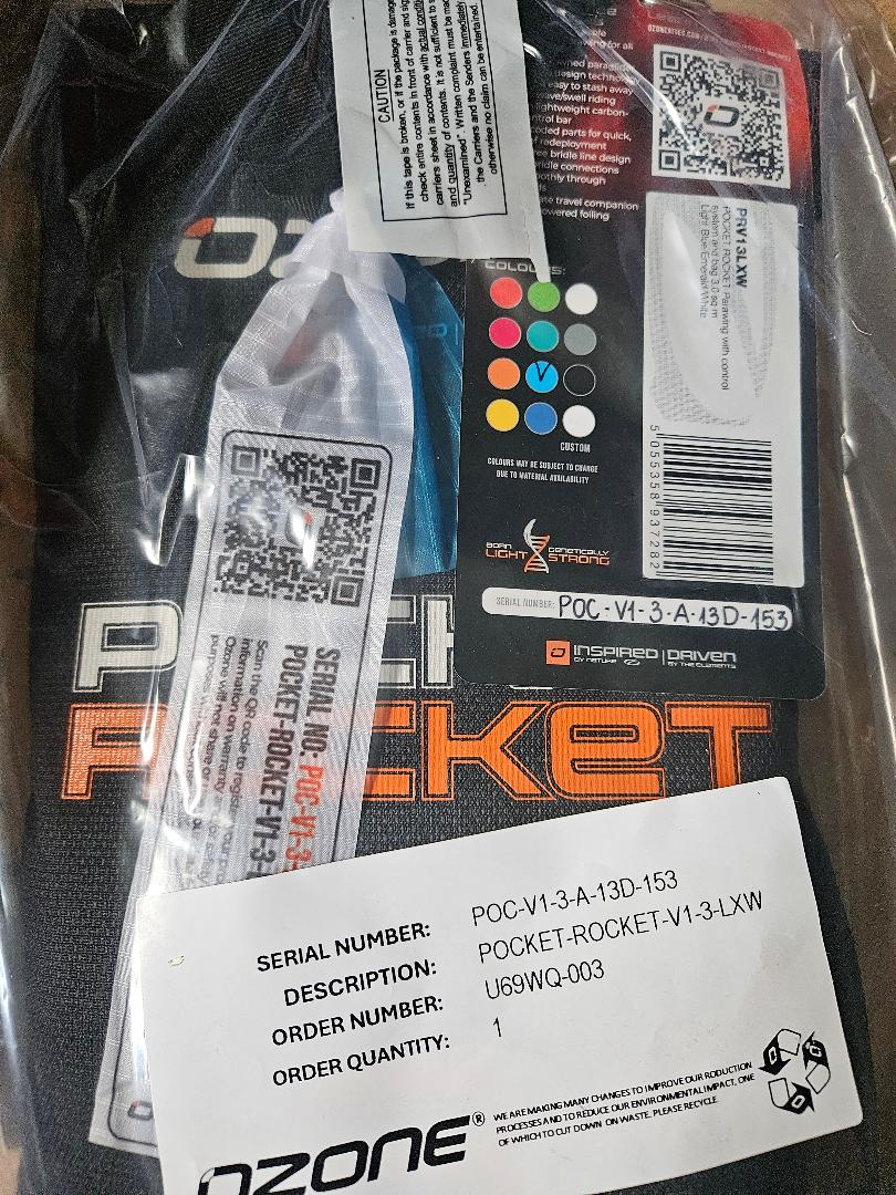 Ozone Pocket Rocket Parawing Blue 3.0m