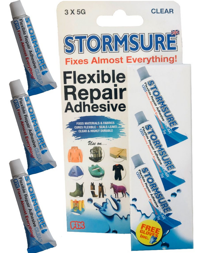 Stormsure Clear Repair Adhesive Glue Three 5g tubes