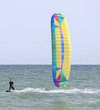 Airwave Koala Foil Kite Sunrise with twin tip kiteboard